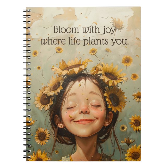 Caderno Espiral Bloom com Joy (Frente)
