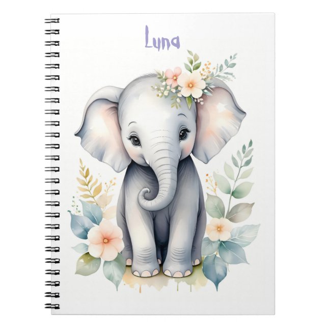 Caderno Espiral Blooming Baby Elephant (Frente)