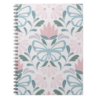 Caderno Espiral Blooms de borboletas (Grande Escala)