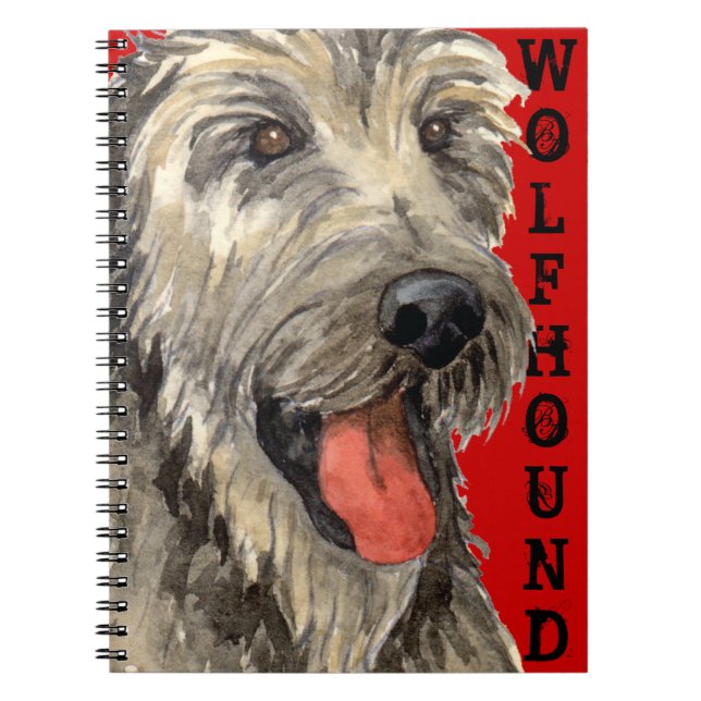 Caderno Espiral Bloqueio de Cor do Wolfhound Irlandês (Frente)