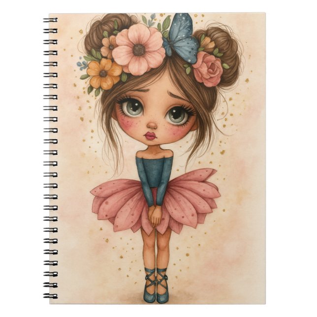 Caderno Espiral Blossom Ballerina Girl Notebook (Frente)