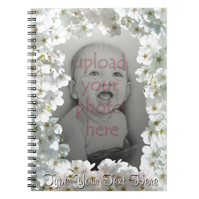 Caderno Espiral Blossom Notebook Personaliza White Flowers Book (Frente)