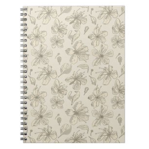 Caderno Espiral Blossomas tocados na areia leve - padrão sem sold