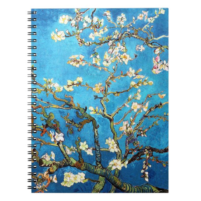 Caderno Espiral Blossoming Almond Tree Van Gogh Fine Art (Frente)