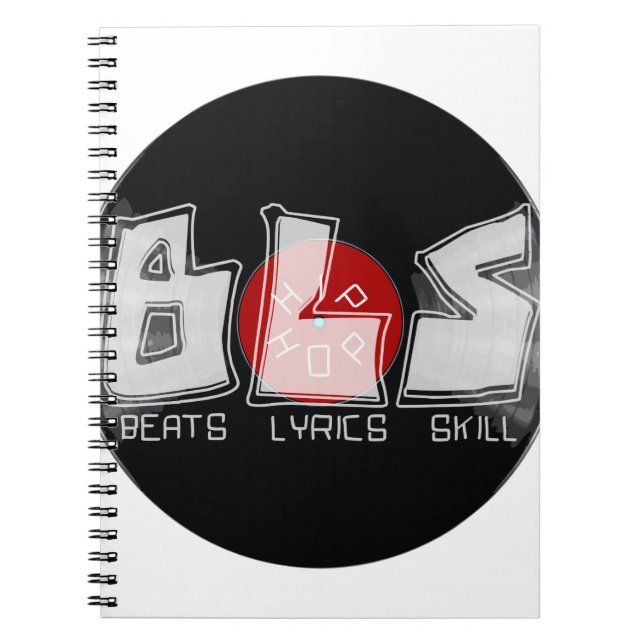Caderno Espiral BLS bate em letras hIP HOP (Frente)