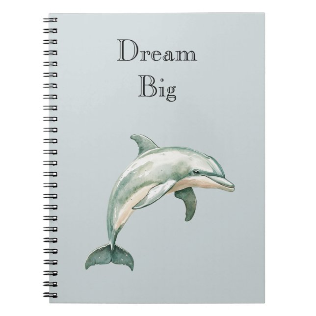 Caderno Espiral Blue Beach Ocean Dolphin (Frente)