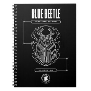 Caderno Espiral Blue Beetle Scarab Tech Graphic