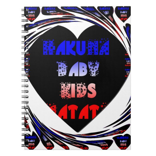 Caderno Espiral Blue Black Hakuna Matata Baby Kids Design.png (Frente)