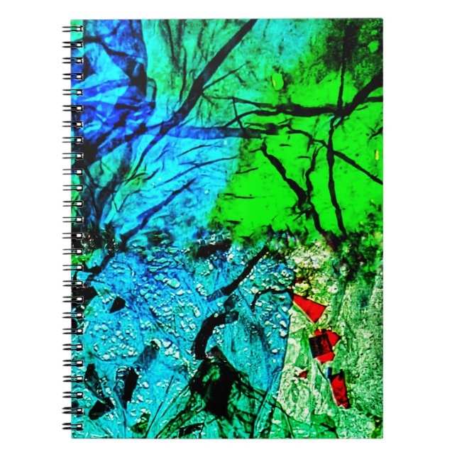 Caderno Espiral Blue bright abstract Spiral Photo Notebook,Delight (Frente)