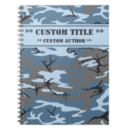 Caderno Espiral Blue Camo Notebook w/ Title/Author Block
