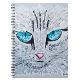 Caderno Espiral Blue Eyed Fluffy Cat