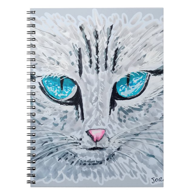 Caderno Espiral Blue Eyed Fluffy Cat (Frente)