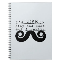 Caderno Espiral Blue Grey Black Funny Humor I Mustache
