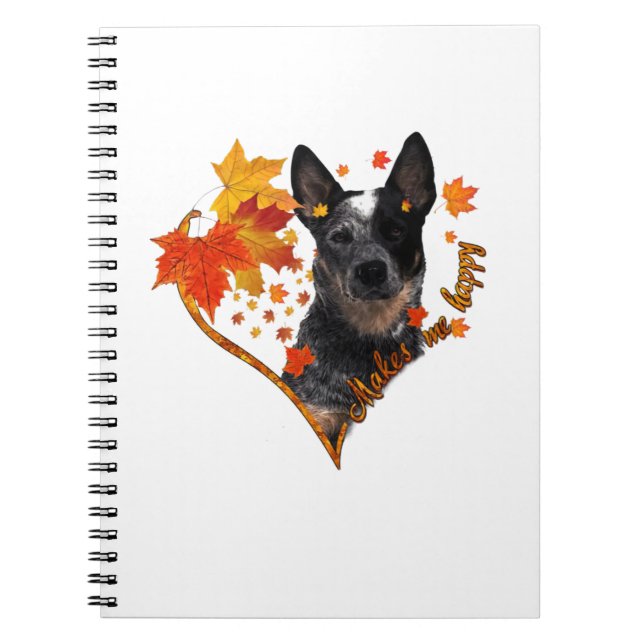 Caderno Espiral Blue Heeler me faz feliz cair (Frente)