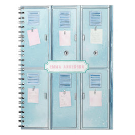 Caderno Espiral Blue High School Lockers