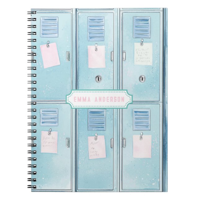 Caderno Espiral Blue High School Lockers (Frente)