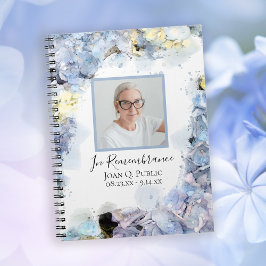 Caderno Espiral Blue Hydrangea Flower Celebration of Life