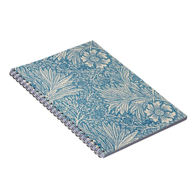 Caderno Espiral Blue Marigolds (por William Morris) (Lado Direito)