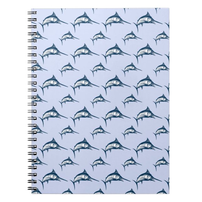 Caderno Espiral Blue Marlin Pattern (Frente)