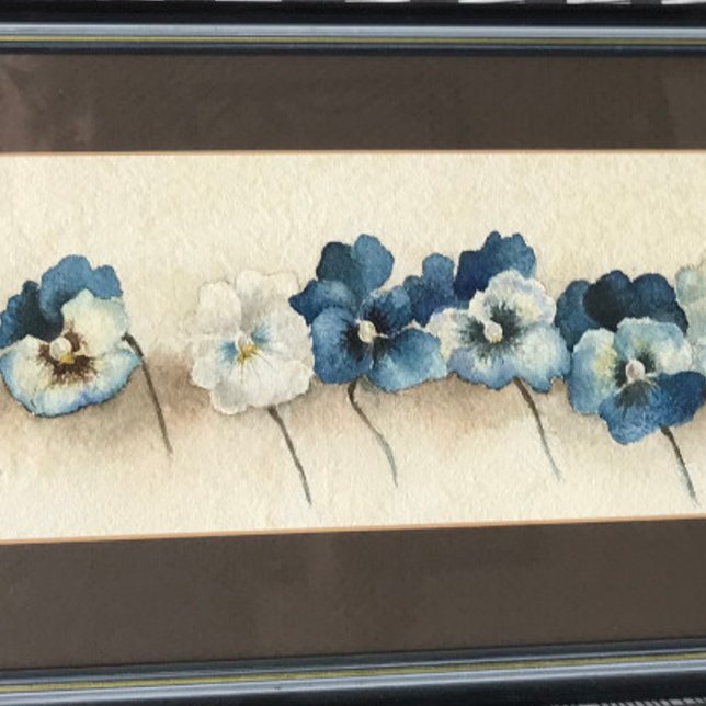 Caderno Espiral Blue Pansy Floral Notebook | Elegant Botanical Jou (From an original family watercolour pansy — now beautifully designed on notebooks and cards)