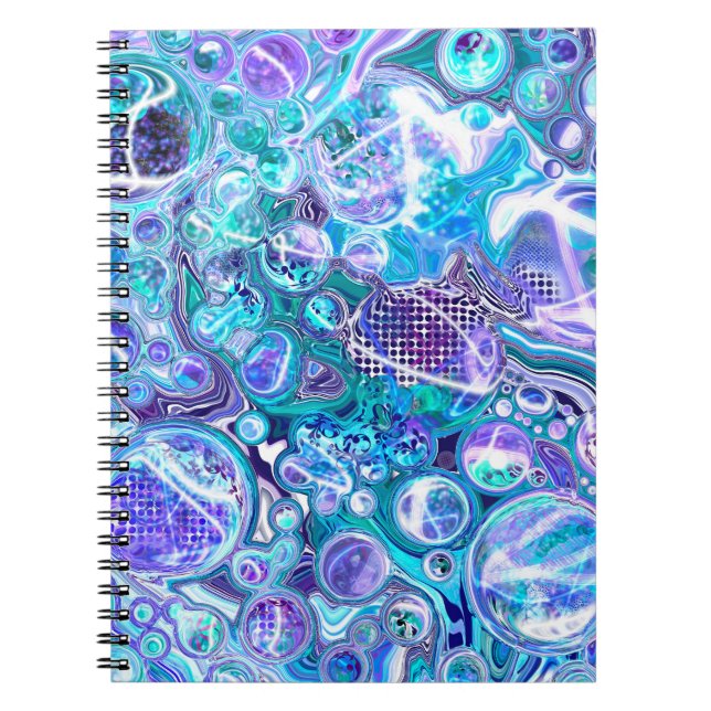 Caderno Espiral Blue Rhapsody | Abstrato Art (Frente)