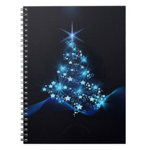 Caderno Espiral Blue Shine of Stars no Natal Dark