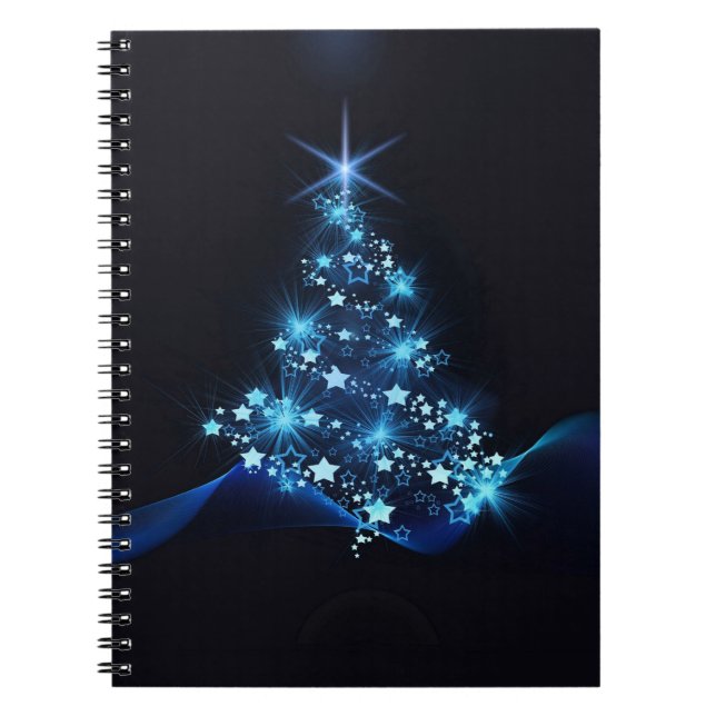 Caderno Espiral Blue Shine of Stars no Natal Dark (Frente)
