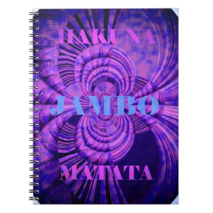 Caderno Espiral Blue Sky Hakuna Matata Kenya Giraffe Art C