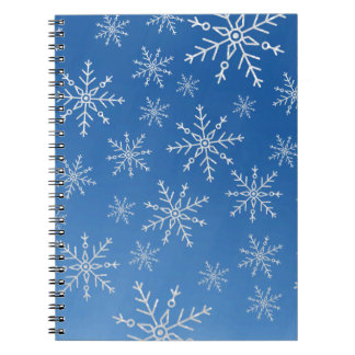 Caderno Espiral Blue Snowflake Notebook – Winter Aesthetic Journal