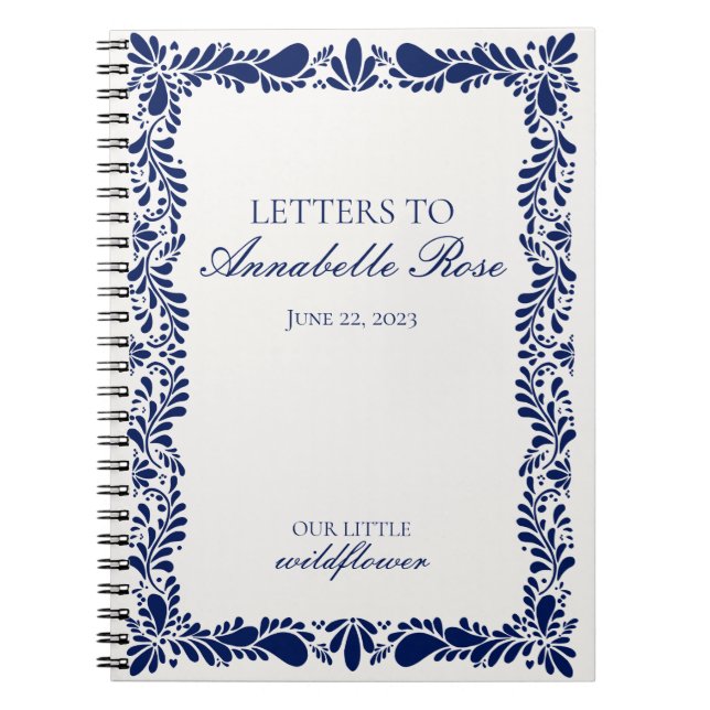 Caderno Espiral Blue Talaver Azulejo Fiesta Letters to Birthday Gi (Frente)