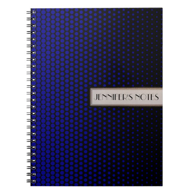 Caderno Espiral Blue Techno Dots Elegant Black (Frente)