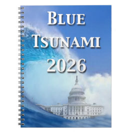 Caderno Espiral Blue Tsunami Election 2026