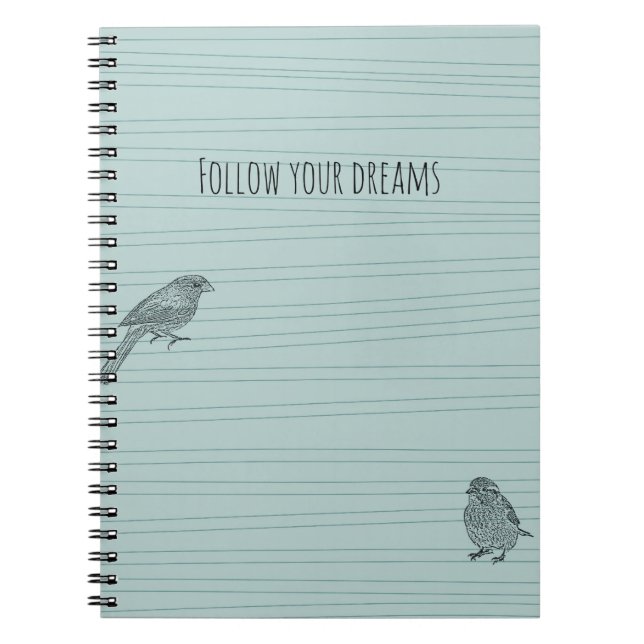 Caderno Espiral Blue Two birds following their dreams (Frente)
