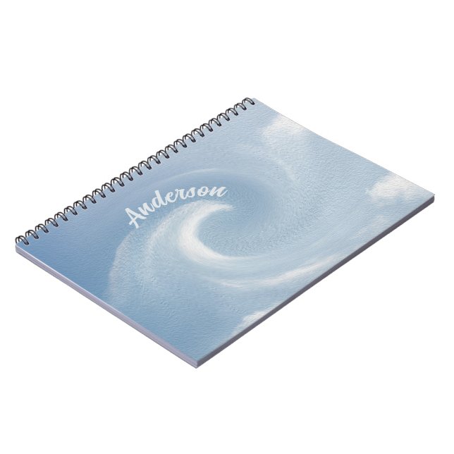 Caderno Espiral Blue Wave 1 Calming Peaceful Name Modelo (Left Side)
