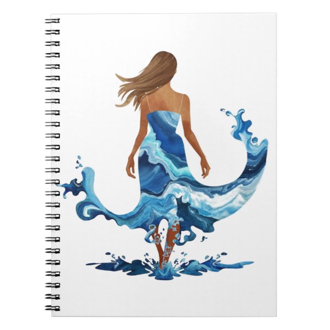 Caderno Espiral Blue Waves Ocean Girl (Frente)