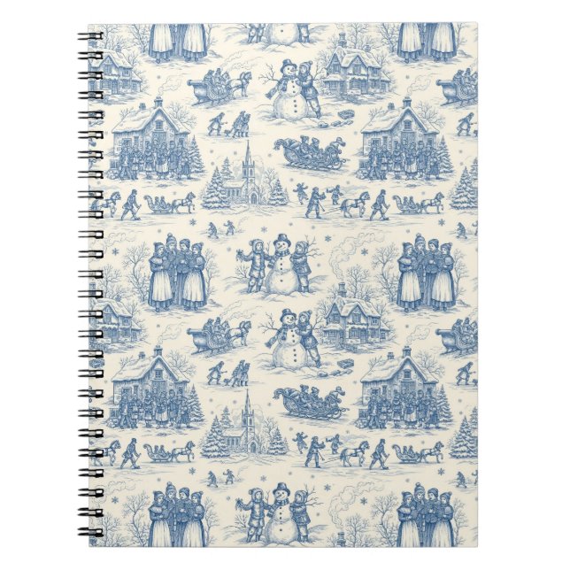 Caderno Espiral Blue Winter Toile Chinoiserie (Frente)
