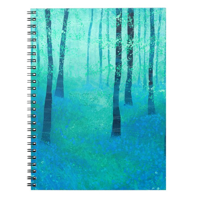 Caderno Espiral Bluebeldes em pintura paisagística em floresta (Frente)