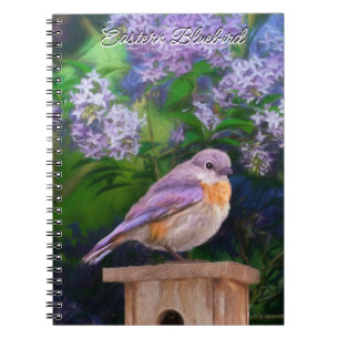 Caderno Espiral Bluebird oriental na neve - Foto original