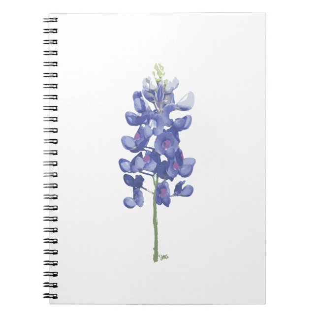 Caderno Espiral Bluebonnet da Flor Selvagem do Texas (Frente)