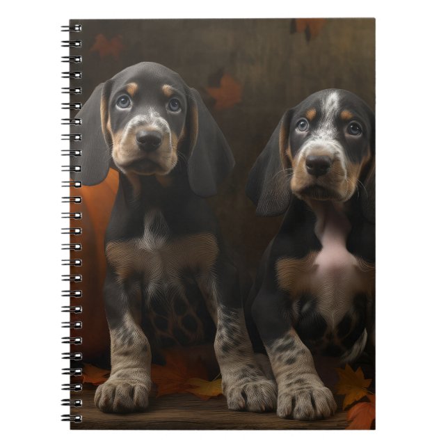 Caderno Espiral Bluetick Conhound Puppy Autumn - Pumpkin (Frente)