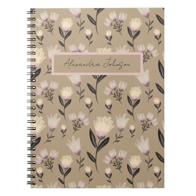 Caderno Espiral Blush Floral Journal | Modern Botanical  (Frente)