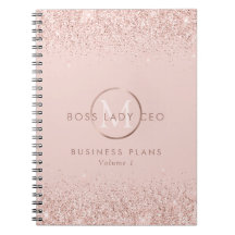 Blush Glitter Boss Lady CEO Monograma
