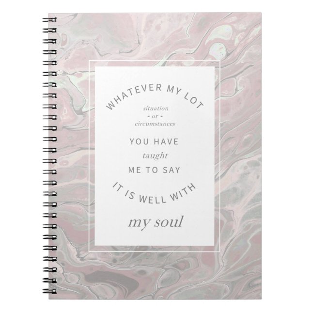 Caderno Espiral Blush Pink Marble Christian Hymn Art (Frente)