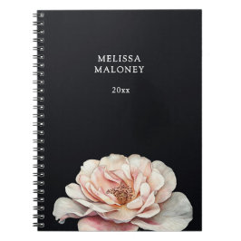 Caderno Espiral Blush Pink Painted Rose Black