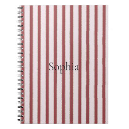 Caderno Espiral Blush Pink Red Stripes