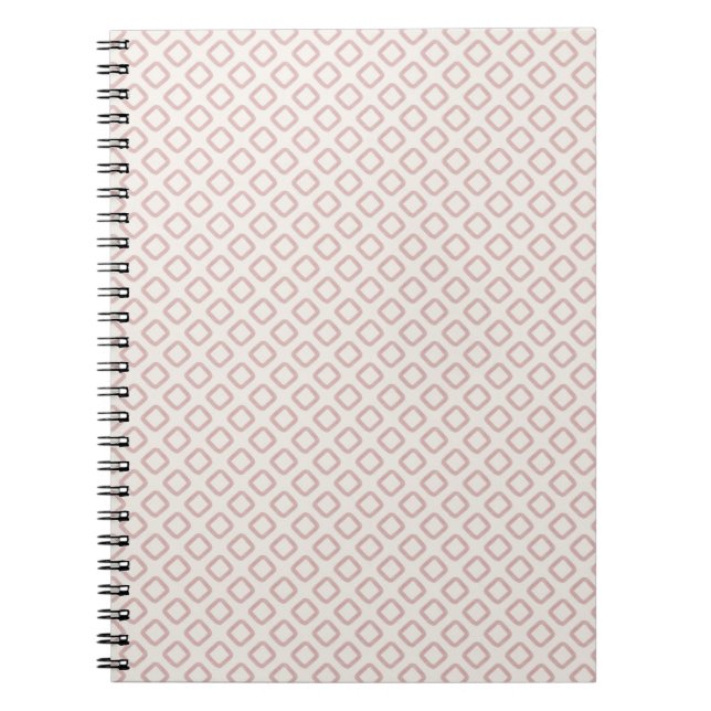 Caderno Espiral Blush Pink Watercolor Diamond Pattern Minimal Boho (Frente)