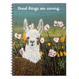 Caderno Espiral Boas Coisas Estão Chegando Mama Llama