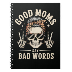 Caderno Espiral Boas Mães Dizem Palavras Maus Engraçado