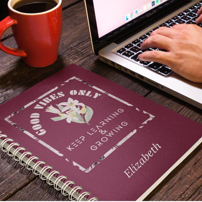 Caderno Espiral Boas Vibes - Continue aprendendo e crescendo Desig (Criador carregado)