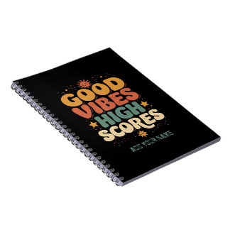 Caderno Espiral Boas Vibrações & Pontuações Altos Tipografia Perso